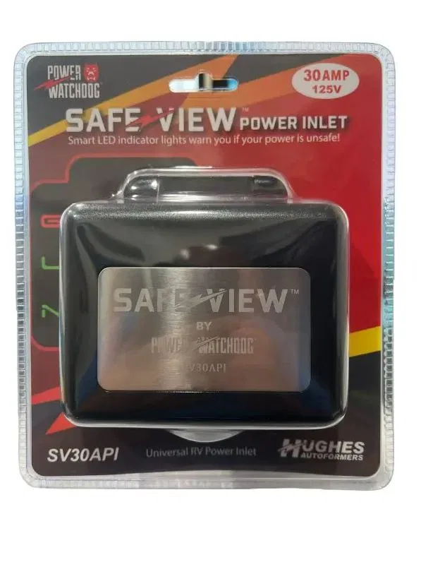 SV30API – HUGHES AUTO Power Inlet Port, Manual Power Disconnect 30 Amp 125 Volt Black Nickel Plated Contacts Twist Lo...